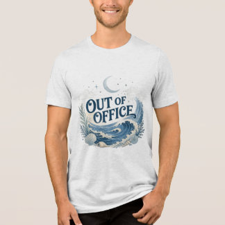 Camiseta Triblenda Olas de Océano Costero Fuera de la Oficina Playa V