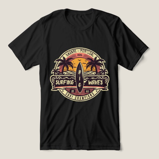 Camiseta Triblenda Olas de surf nazaré (Diseño delantero )