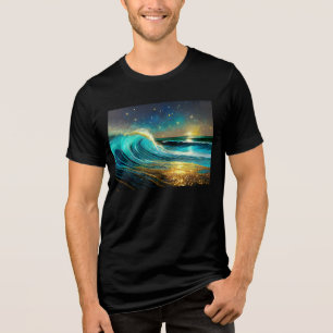 Camiseta Triblenda Olas Divergentes Brillantes del Océano