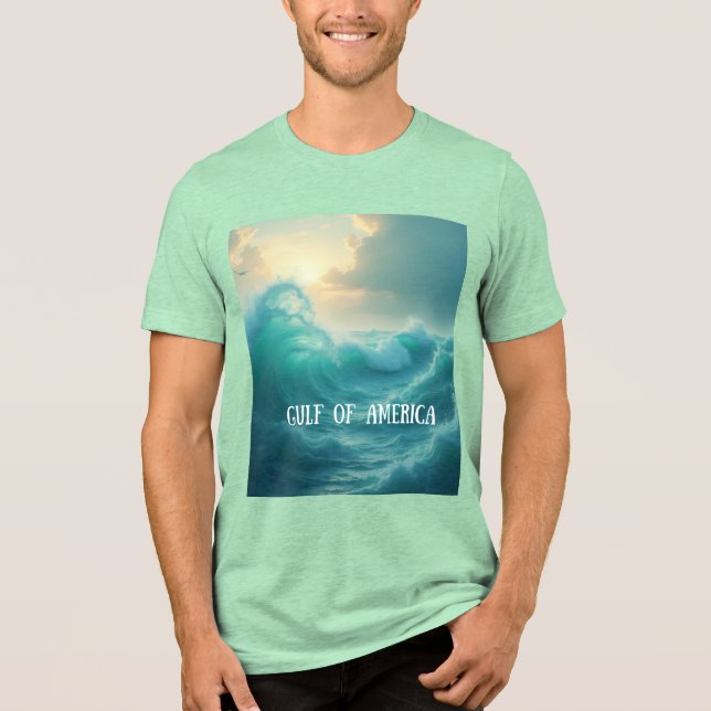 Camiseta Triblenda Olas oceánicas del Golfo de América (Anverso)