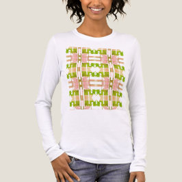 Camiseta Triblenda Oleícola Rosa Beige Geométrico Arte Tribal Pequeño