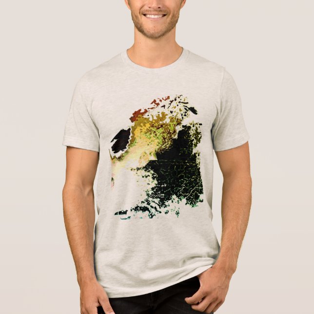 Camiseta Triblenda Olive Gold Tan Airbroche Pintura de pintura MCM As (Anverso)