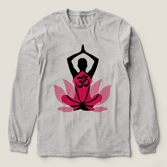 Camiseta Triblenda OM Namaste Espiritual Lotus Flower Yoga en Umber (Diseño traserp)