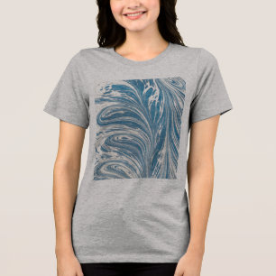 Camiseta Triblenda Onda Abstracta Azul Y Oro