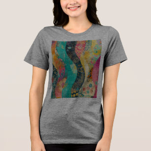 Camiseta Triblenda Onda de flores multicolores