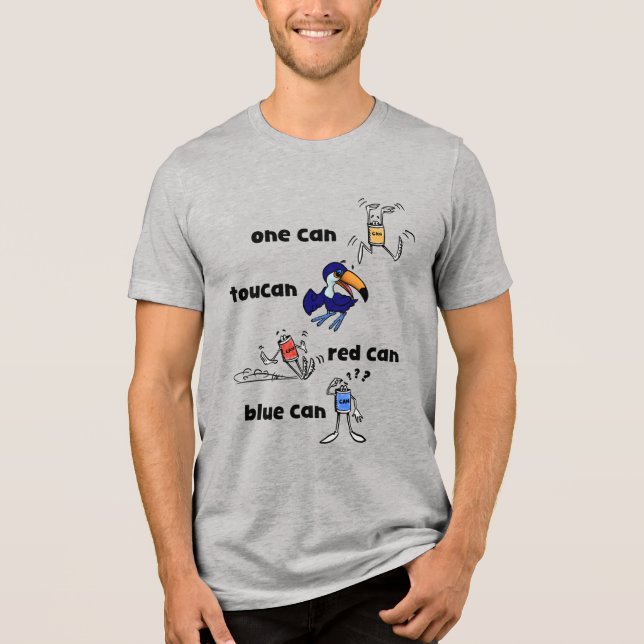 Camiseta Triblenda One Can Toucan Red Can Blue Can Men's Shirt (Anverso)