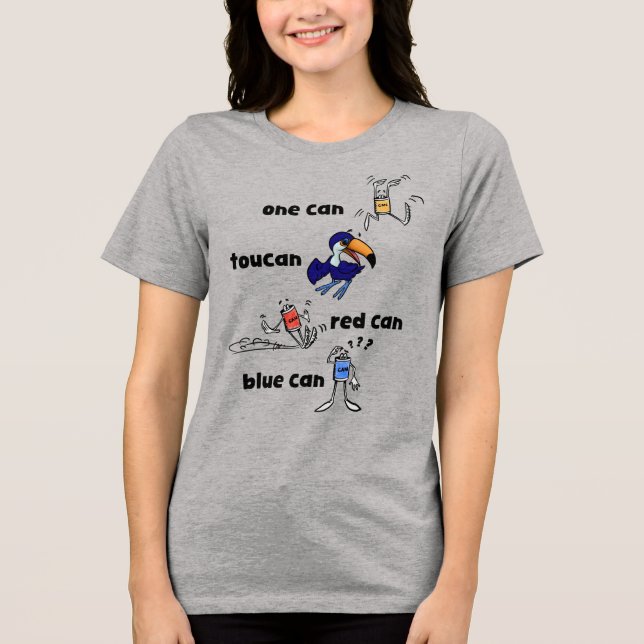 Camiseta Triblenda One Can Toucan Red Can Blue Can Women's Shirt (Anverso)