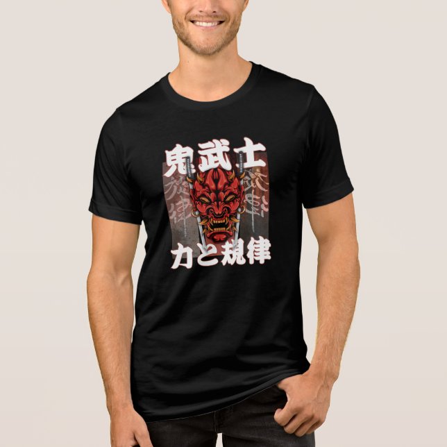 Camiseta Triblenda Oni Samurai – Japanese Demon Warrior Mask (Anverso)