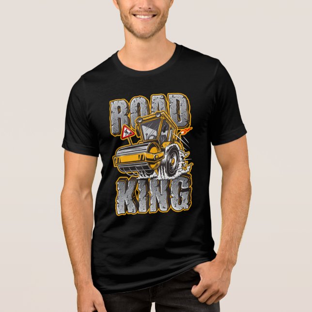 Camiseta Triblenda Operador de Compactadora de Construcción Rey de la (Anverso)