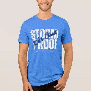 Camiseta Triblenda Oración Cristianismo Versículo Bíblico Azul Gráfic