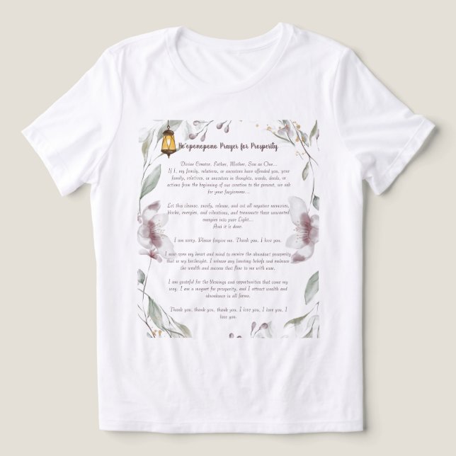 Camiseta Triblenda Oración de Ho'oponopono por la prosperidad (Diseño delantero )