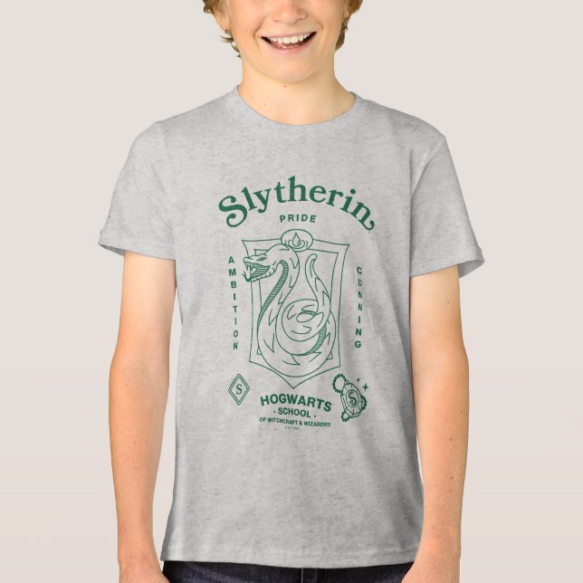 Camiseta Triblenda ORGULLO AMBICIÓN ASTUCIa ESCUDO DE SLYTHERIN (Anverso)