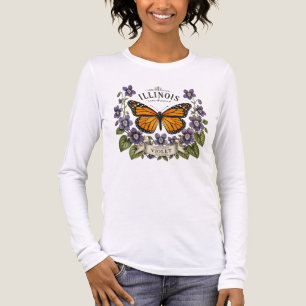 Camiseta Triblenda Orgullo de Mariposas y Floraciones de Illinois