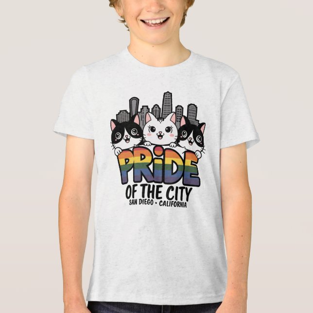 Camiseta Triblenda Orgullo de San Diego City California EE.UU. Fla ar (Anverso)