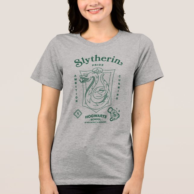 Camiseta Triblenda ORGULLO DE SLYTHERIN Ambición Astucia Emblema (Anverso)