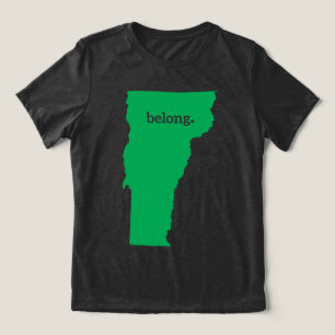 Camiseta Triblenda Orgullo del Estado del Mapa de Belong Vermont