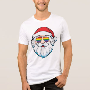 Camiseta Triblenda Orgullo Gay LGBT Genial Santa Claus Navidad Modern