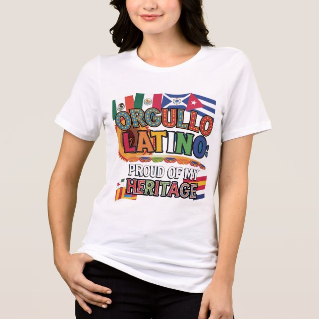 Camiseta Triblenda Orgullo Latino: Orgullo de mi herencia (Anverso)
