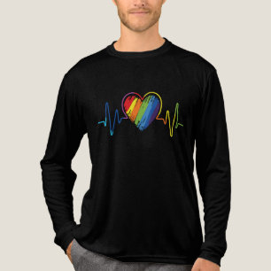 Camiseta Triblenda Orgullo LGBT Gay Lesbiana moderna latido arcoiris