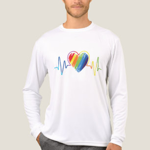 Camiseta Triblenda Orgullo LGBT Gay Lesbiana moderna latido arcoiris