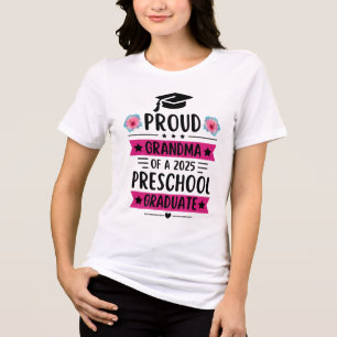 Camiseta Triblenda Orgullosa Clase de Abuela de 2025 Graduada de Pree