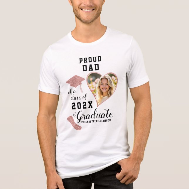 Camiseta Triblenda Orgullosa clase de papá de Personalizado graduado  (Anverso)