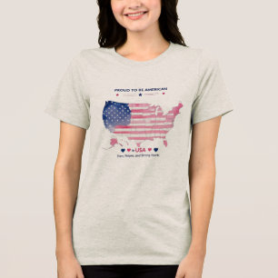 Camiseta Triblenda Orgullosa de ser norteamericana Bella+Canvas