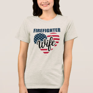 Camiseta Triblenda Orgullosa esposa de bombero Tee Honrar su fuerza
