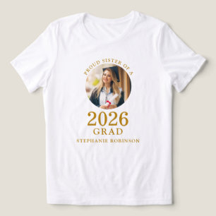 Camiseta Triblenda Orgullosa Hermana de Graduado 2026 Foto en Letra D