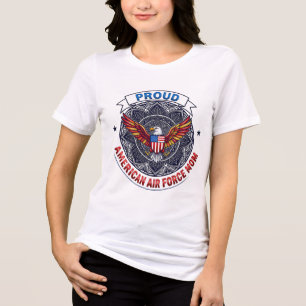 Camiseta Triblenda Orgullosa madre de la Fuerza Aérea estadounidense