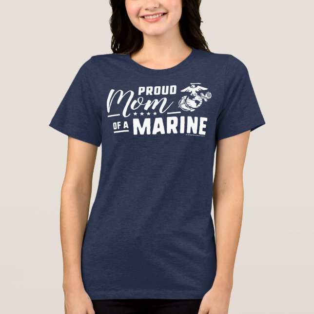 Camiseta Triblenda Orgullosa madre de un marine - Blanco (Anverso)