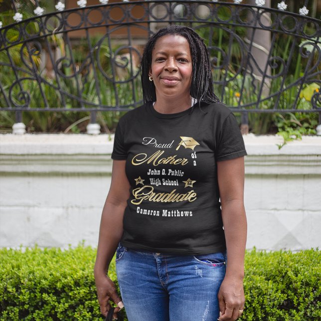 Camiseta Triblenda Orgullosa madre del nombre del graduado | Graduaci (Subido por el creador)