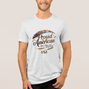 Camiseta Triblenda Orgulloso de ser estadounidense - Gloria dorada Pa