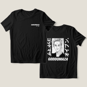 CAMISETA TRIBLENDA ORIGINAL MOMOKO CABEZA BW TEXTO NEGRO ATRÁS NEGRO