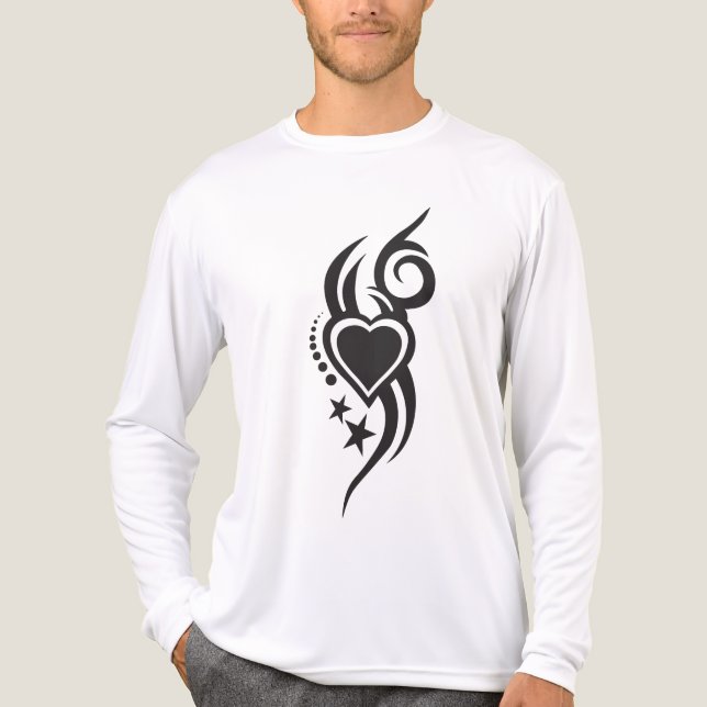 Camiseta Triblenda Ornamental Floral Heart Tattoo  (Anverso )