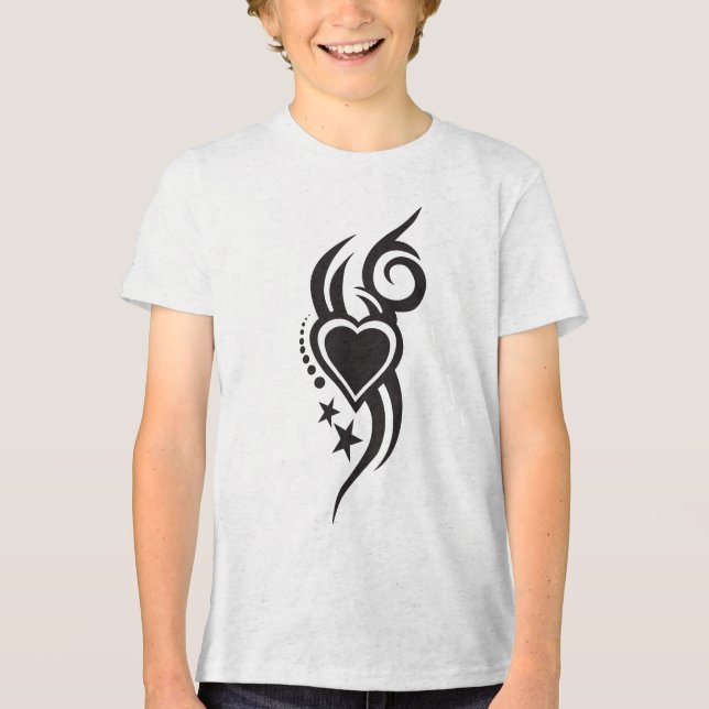 Camiseta Triblenda Ornamental Floral Heart Tattoo  (Anverso)