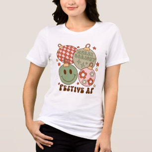 Camiseta Triblenda Ornamento navideño festivo de inspiración retro