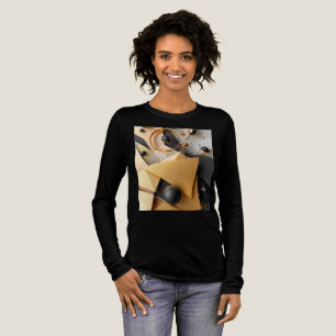 Camiseta Triblenda Oro geométrico y elegancia negra