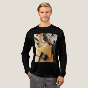 Camiseta Triblenda Oro geométrico y elegancia negra