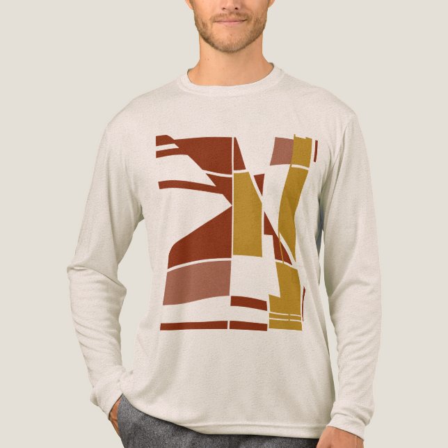 Camiseta Triblenda Oro Maroon Rosa MCM Aspecto Arte Geométrico Resume (Anverso)