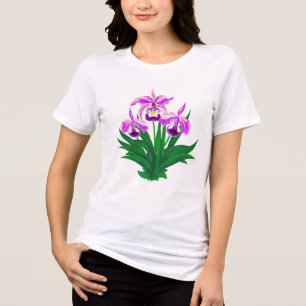 Camiseta Triblenda Orquídeas silvestres - Orquídeas y follaje púrpura