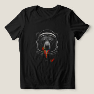 Camiseta Triblenda Oso Astronauta con Pintura Neon que Gotea Animal C