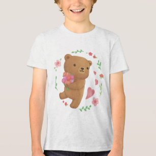 Camiseta Triblenda Oso de peluche con flores