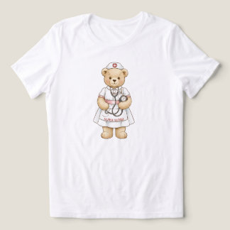 Camiseta Triblenda Oso de peluche de enfermera personalizado Nombre p