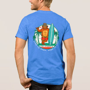 Camiseta Triblenda Oso divertido de California surfeando Estd 1850