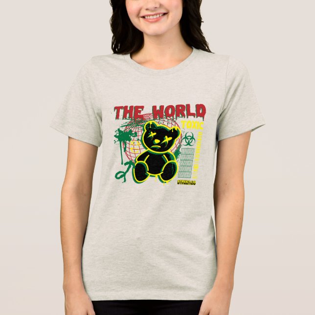 Camiseta Triblenda Oso el mundo - Lárgate con fuerza y cuidado (Anverso)