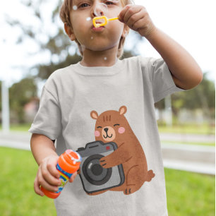 Camiseta Triblenda Oso lindo - Oso sonriente con cámara