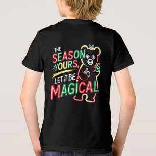 Camiseta Triblenda Oso Mágico de Navidad Neon Niños Diversión Inviern