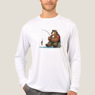 Camiseta Triblenda Oso pescador lindo y aventurero al aire libre
