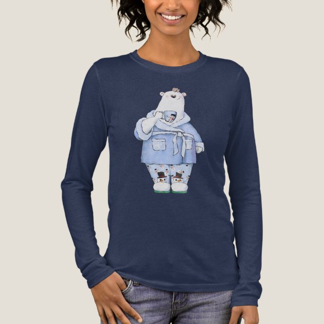 Camiseta Triblenda Oso polar navidades en pijamas (Anverso)